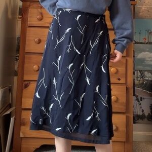 Vintage Floral Chiffon Layered Skirt